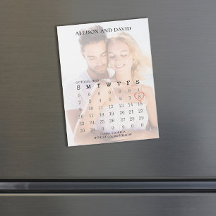Carte Magnétique Calendrier simple superposition photo 6 rangées ma