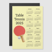 Carte magnétique Calendrier Tennis 2025 (Devant / Derrière)