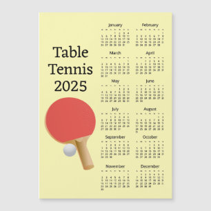 Carte magnétique Calendrier Tennis 2025