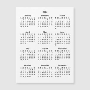 Carte Magnétique Calendrier vide 2024