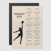 Carte magnétique Calendrier Volleyball 2025 (Devant / Derrière)