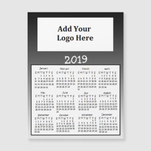 Carte Magnétique Calendriers d'aimants fanés noirs 2019