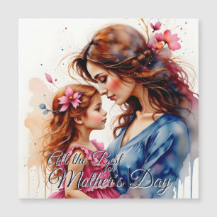 Carte Magnétique Câlin de la fête des mères dans le style floral aq
