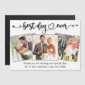 Carte Magnétique Calligraphie Coeur Meilleur Jour Jamais Merci Magn (Devant / Derrière)