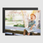 Carte Magnétique Calligraphie minimaliste Salutation & photo (Devant / Derrière)