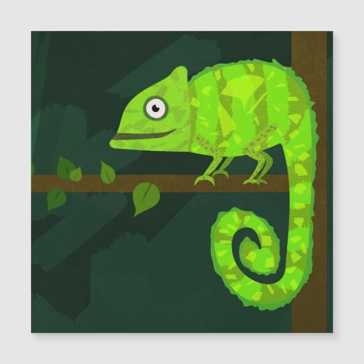 Carte Magnétique Caméléon vert mignon (Devant)