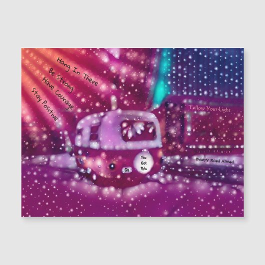 Carte Magnétique Camper Retro Hippie Vous Avez Ce Inspirant (Devant)