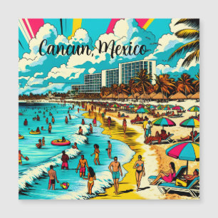 Carte Magnétique Cancun, Mexique avec une Vibe pop art