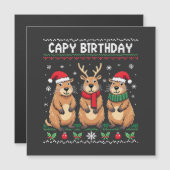 Carte Magnétique Capy Anniversaire Sweater de Noël Moche Capybara   (Devant / Derrière)