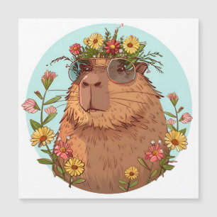 Carte Magnétique Capybara en lunettes de soleil Été