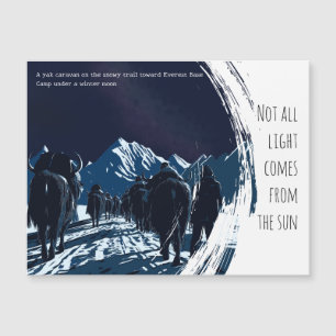 Carte Magnétique Caravane de yaks éclairée par la lune Everest Hima
