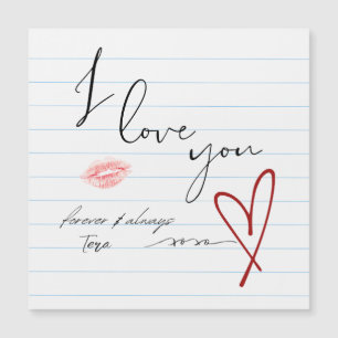 Carte Magnétique Carnet Confessions : Je t'aime, xoxo