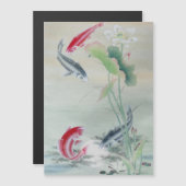 Carte Magnétique Carpe Koï avec Lotus (Devant / Derrière)