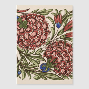 Carte Magnétique Carreau de fleur d'œillet Art antique rustique De 