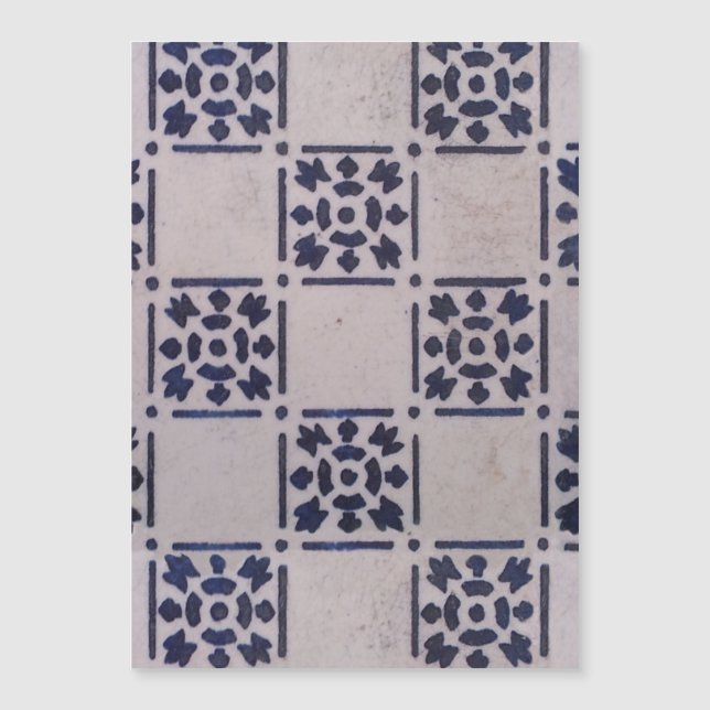 Carte Magnétique Carrelage Delft Bleu : Motif d'art néerlandais cla (Devant)