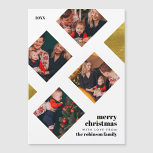 Carte Magnétique Carrés photo et or  Galerie des fêtes de Noël