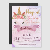 Carte Magnétique Carton d'invitation pour une fête d'anniversaire L (Devant / Derrière)