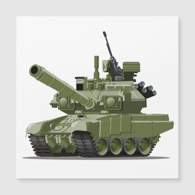 Carte Magnétique Cartoon modern armored tank (Devant)
