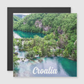 Carte Magnétique Cascade de cascade dans le parc des lacs Plitvice, (Devant / Derrière)