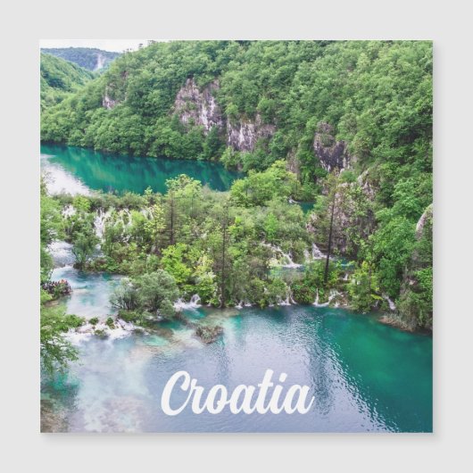 Carte Magnétique Cascade de cascade dans le parc des lacs Plitvice, (Devant)