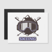 Carte Magnétique Casque de ski cool (Devant / Derrière)