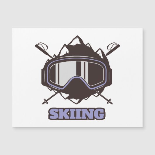 Carte Magnétique Casque de ski cool (Devant)