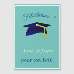 Carte Magnétique Casquette bleue - Fêtes en français