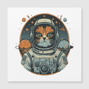 Carte Magnétique Cat-astronaute sur les Astéroïdes