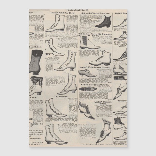 Carte Magnétique Catalogue de chaussures pour dames vintage - 1900s (Devant)
