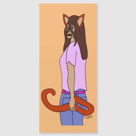 Carte Magnétique catgirl (Devant)