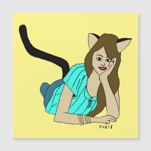 Carte Magnétique catgirl (Devant)
