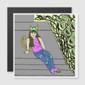 Carte Magnétique catgirl (Devant / Derrière)