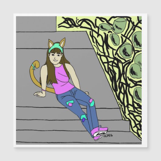 Carte Magnétique catgirl (Devant)