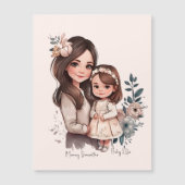 Carte Magnétique Caution adorable mère et fille (3) (Devant)