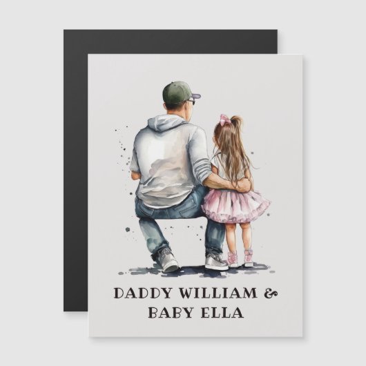 Carte Magnétique Caution père et fille noire (12) (Devant / Derrière)