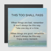 Carte magnétique "Ceci aussi passera" (Devant / Derrière)