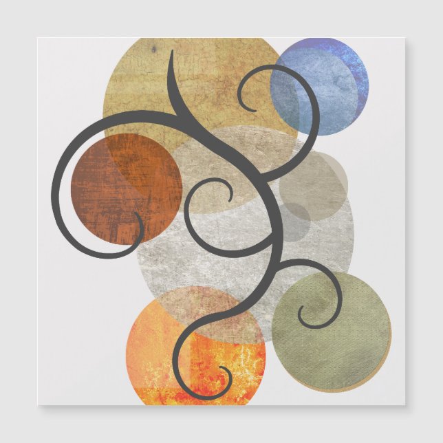Carte Magnétique Cercles à motifs contemporains (Devant)