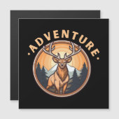 Carte Magnétique Cerf - Faune - Camping - Aventure (Devant / Derrière)