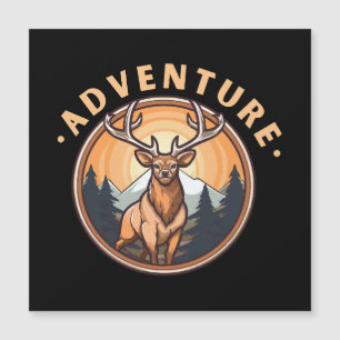 Carte Magnétique Cerf - Faune - Camping - Aventure