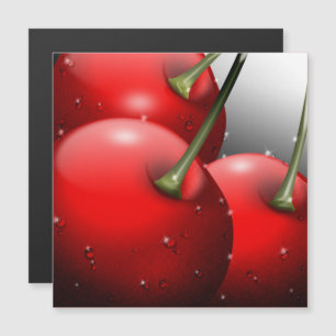 Carte Magnétique Cerises avec gouttes de ragoût