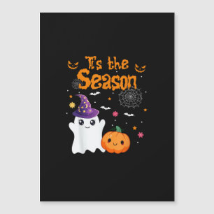 Carte Magnétique C'est la saison Citrouille Rétro Groovy Vintage Ha