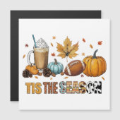Carte Magnétique C'est la saison Herbstzeit avec football et café (Devant / Derrière)
