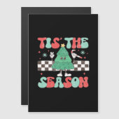 Carte Magnétique C'est la saison rétro des vacances pour femmes (Devant / Derrière)