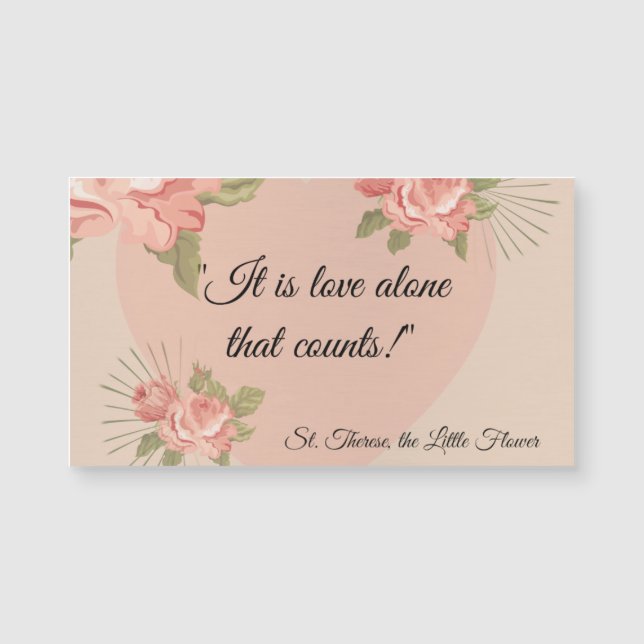 Carte Magnétique "C'est seul un amour qui compte." St Therese (Devant)