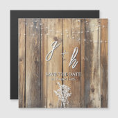 Carte Magnétique Chaîne de bois rustique Lumières Mason Jar Enregis (Devant / Derrière)