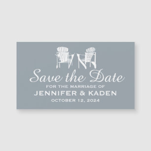 Carte Magnétique Chaises Adirondack SILVER GRAY Save the date