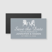 Carte Magnétique Chaises Adirondack SILVER GRAY | Save the date (Devant / Derrière)