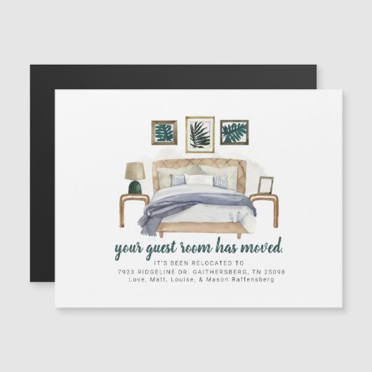 Carte Magnétique Chambre D'Hôtes Déménagée Boho Chic Chambre D'Accu (Devant / Derrière)