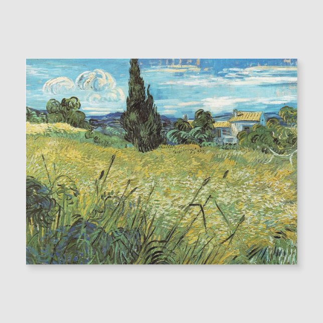 Carte Magnétique Champ de blé vert Vincent van Gogh (Devant)