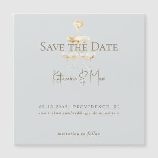 Carte Magnétique Champagne Seafoam Wedding Save the Date Magnetic